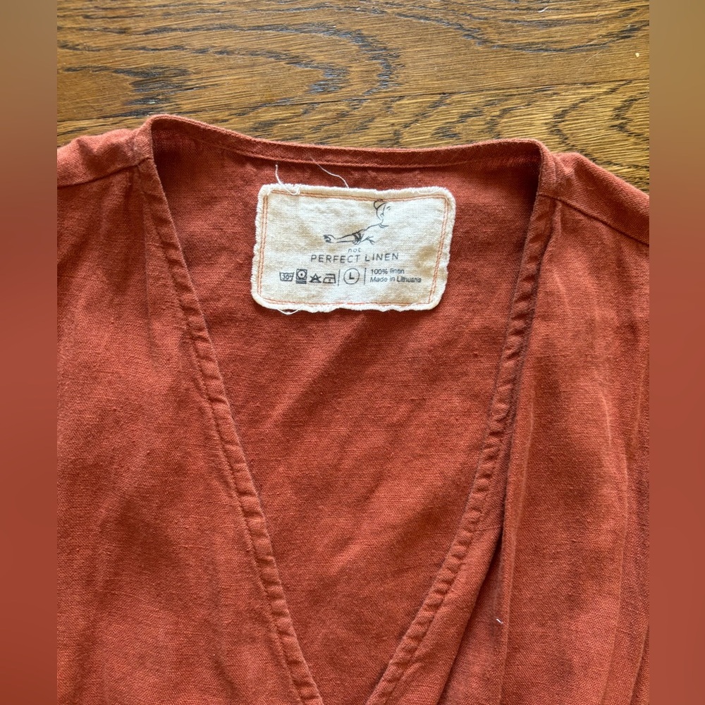 NotPerfectLinen wrap jumpsuit - Picture 2 of 6